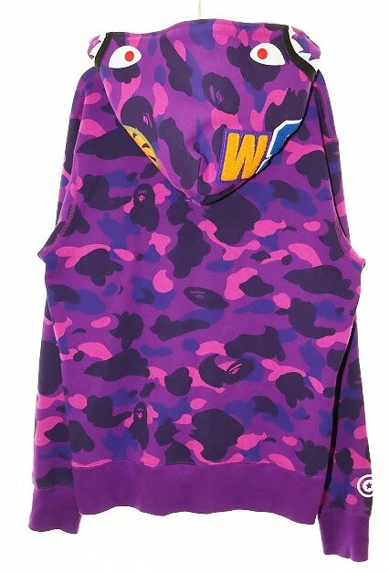 A BATHING APE (BAPE) Felpa con cappuccio A Bathing Ape ABC Shark viola L