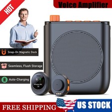 Voice Amplifier with Wireless Lavalier Microphone, Portable Clip-On Microphone  e