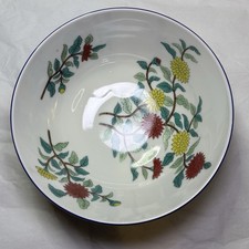 Antique Famille Rose Floral Chinese Porcelain Footed Bowl Hand Painted With Mark