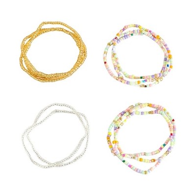 Stylish Handmade Crystal Like Glass Beaded Bracelet Charm In Multicolor Designs