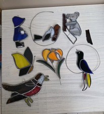 Lot Of Scrap Vintage Stained Glass Pieces Designs