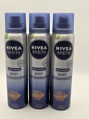 3-Pack Nivea Men Fresh Protect Body Deodorizer 120ml SPRINT Scent DENTED