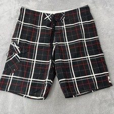 Quiksilver Plaid Cargo Board Shorts 38 Black ...