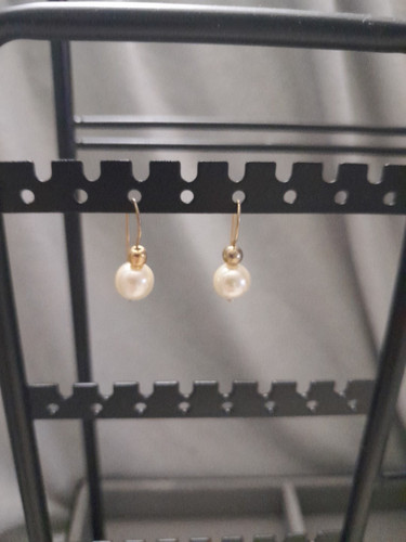 Vintage Pearl Dangling Earrings Pierced Ears Hook MCM Fashion Jewelry - Picture 1 of 4