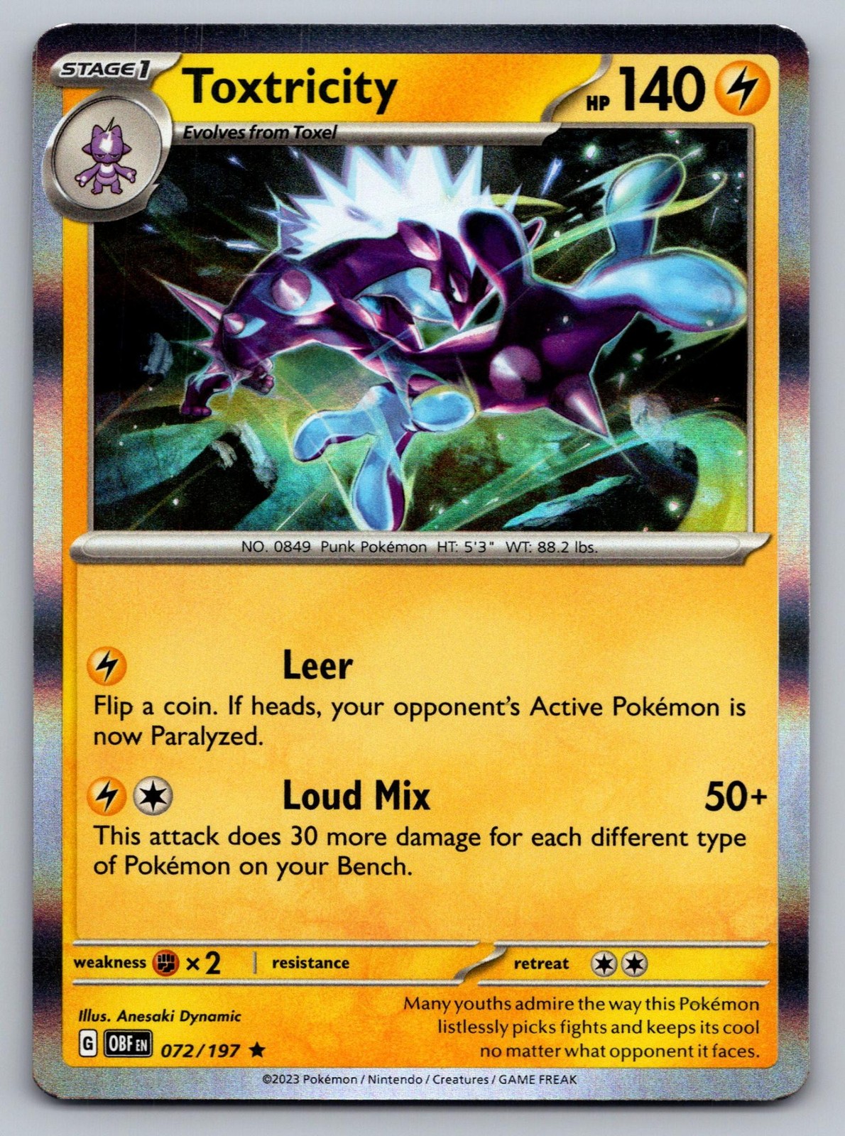 Toxtricity 72/197 Rare Deck Exclusives Pokemon Lightly Played
