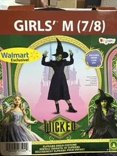 Halloween Costume Girl Wicked Witch Elphaba Movie Medium 7-8 New