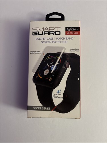 Smart Guard Bumper Case Band Screen 3-in-1 Protector for Apple Watch 38mm Black - Zdjęcie 2 z 2