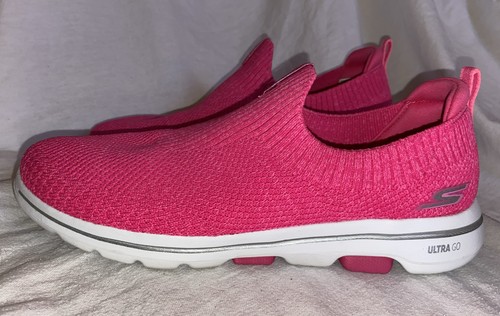 Skechers Go Walk Ultra Go Air Cooled Goga Mat Slip On Trainers Size 6 Hot Pink - Picture 3 of 17