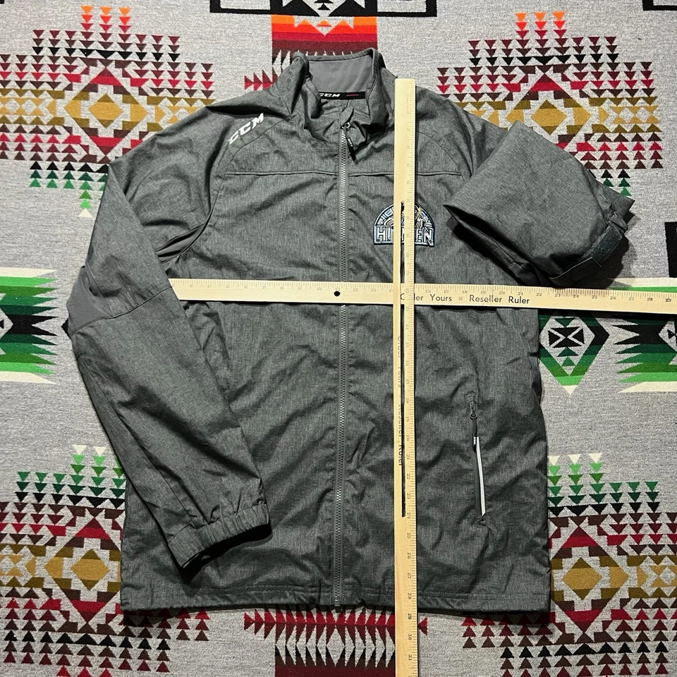 CCM куртка мужская средний Нью-Джерси Hitmen полный молнии хоккей серый тактический классный R1 - Изображение 3 из 4