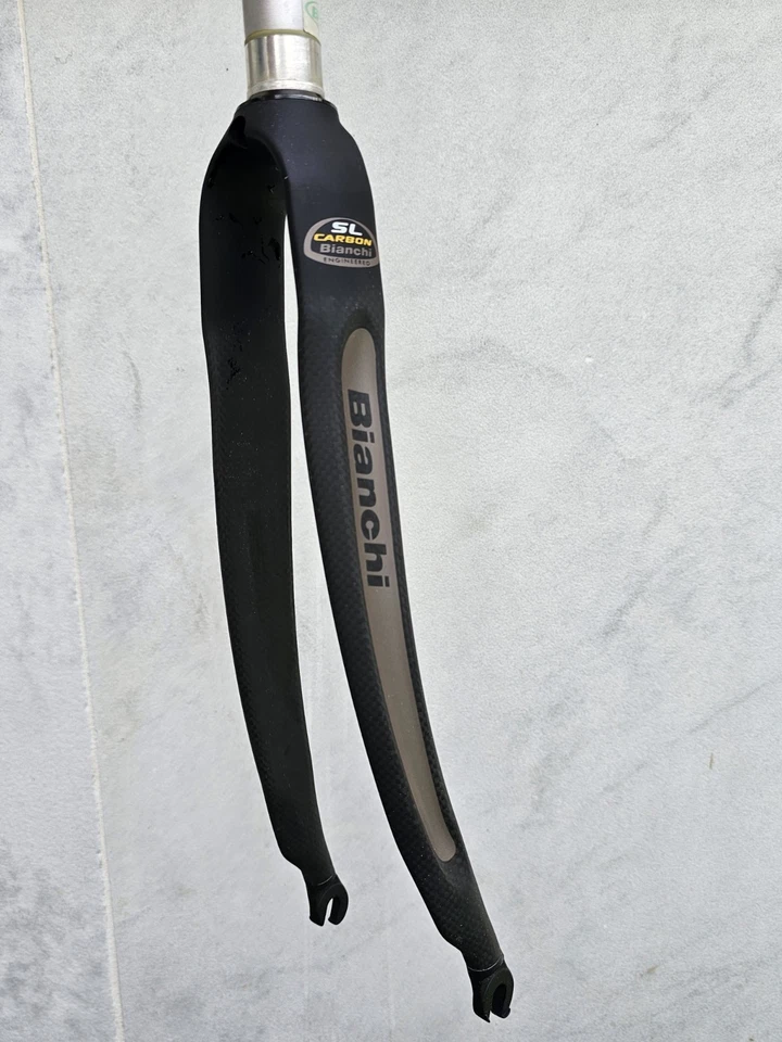 Bianchi SL 碳纤维叉 1 1/8 英寸 222 毫米转向架 700c 公路自行车 NOS — 第 3/4 张图片