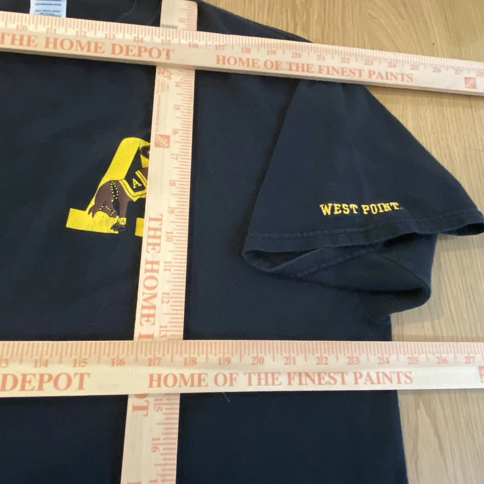 Camiseta DE COLECCIÓN West Point Academia Militar Hombres Grande Negra Mula Universitaria Foto 4 de 4