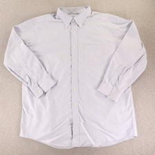 L L Bean Shirt Mens XL 17.5 Blue 100 Cotton Traditional Fit Oxford OCBD