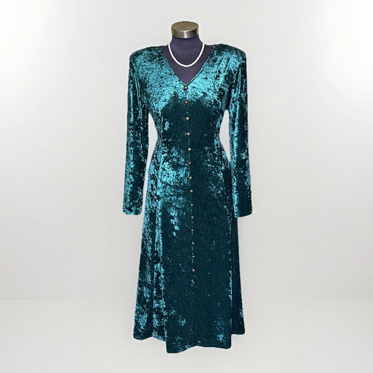 slim fit dress slacks 1930s Forest Green Bias Cut Velvet with Beaded Slit Sleeves Gown main image 0
