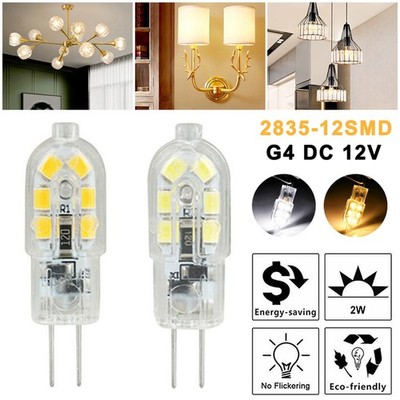G4 2W 2835SMD Bi-pin Base Lamps 12LED Capsule Light Bulb DC12V White/Warm White