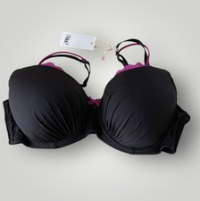 Pour Moi Fever T-Shirt Bra – Black/Rose | Size 34C | NEW