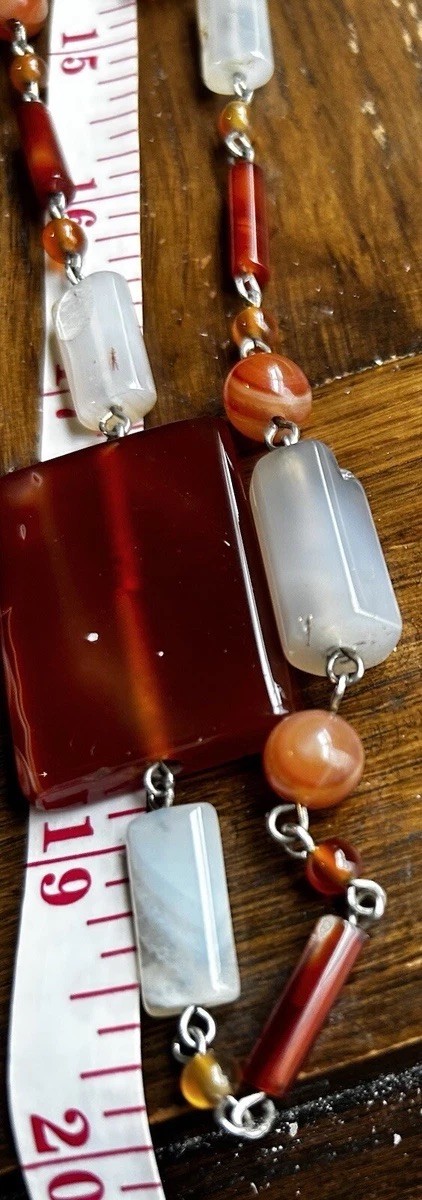 Rectangular Brown Agate, White Conical, Cylindric… - image 5