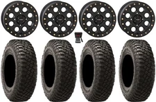 System 3 SB-7 15" Wheels Bk (4+3) 30" BFG KM3 Tires RZR Turbo S / RS1