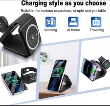 3 in 1 Wireless Charger Magnetic Foldable Station Travel Charger For iPhone