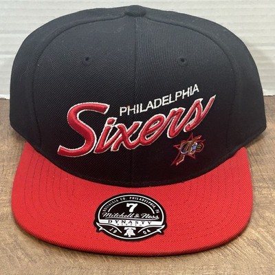 Philadelphia 76ers Mitchell & Ness Fitted 7 Flatbill Hat Cap 3D Logo NWT