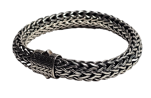 JOHN HARDY STERLING SILVER WOVEN WHEAT BRACELET-8 1/2" 70.2g 7.75mm X 10.75mm - Picture 7 of 8