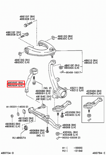 Genuine Toyota Mark 2 Blit JZX110 Front Lower Control Arm Tension Rod Set - Picture 8 of 12