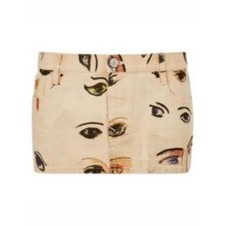 Vivienne Westwood Skirt New Allover Eyes Print Beige Denim Size 38