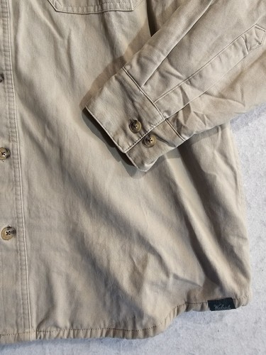 Giacca camicia uomo Woolrich classica foderata in flanella con bottoni taglia X-LARGE kaki nuova con etichette - Foto 5 di 12