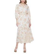 BLACK TAPE_ Womens Smocked Waist Maxi Dress