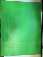LEGO Light Green Baseplate 32 x 32 Stud 10 Inch Square Base Plate Lot Of 12