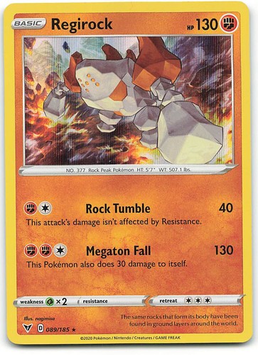 Regirock 089/185 Holo Rare Vivid Voltage Pokemon