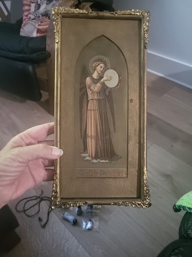 Musical Angel Fra Angelico Linaiuoli Litho Print Renaissance Wall Framed Antique - Picture 1 of 7