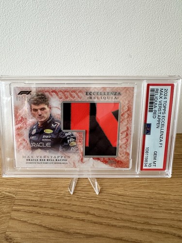 Topps F1 Eccellenza 2024 Max Verstappen Reliqua 2/10 PSA GEM MT 10 Race Worn