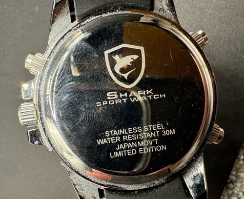 Shark Dual Time Digital Quartz Sports Wrist Watch WR 30M limited edition - Picture 4 of 4