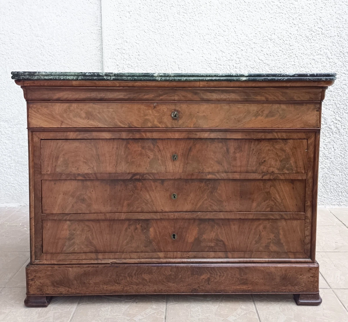 Commode en acajou massif et teck 95 cm