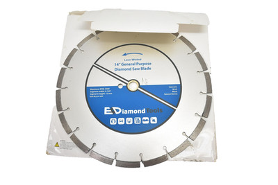EDiamondTools 14'' General Purpose Diamond Saw Blade Laser-Welded Concrete Brick