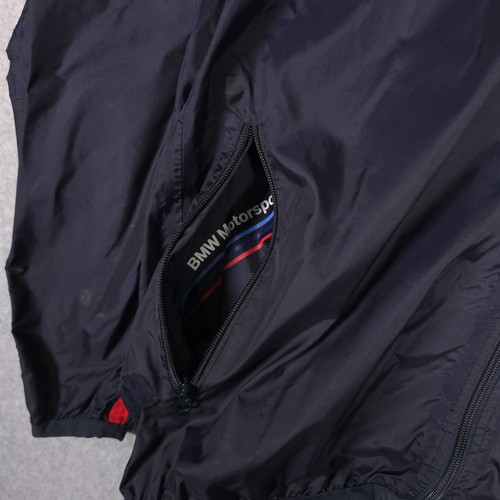 BMW Motorsport Hooded Blue M Performance Full Zip Windbreaker Jacket Mens Medium - Picture 7 of 18
