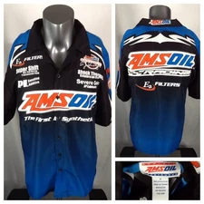 Official Amsoil Racing Team Pit Shirt (Small) Button Down First In Synthetics