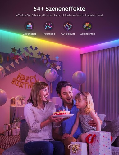 Govee RGBIC LED Strip 20M, Bluetooth LED Streifen, Segmentcontrol, Musik Sync, 6 - Bild 4 von 10
