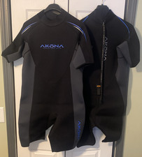 Akona 3mm Men's Shorty Wetsuit Sz 2XL Neoprene Diving Suit Short Sleeve Short