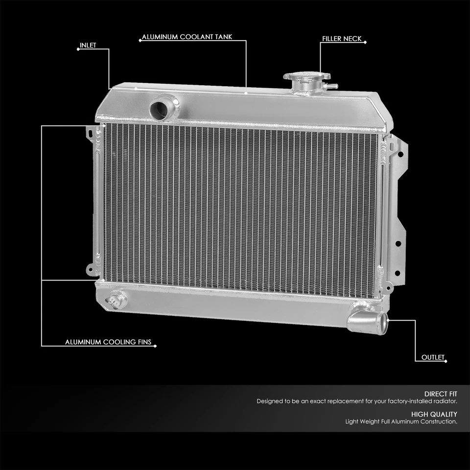 适用于 68-73 DATSUN 510 SRL311/SR/521 拾音器 L4 3-ROW 全铝赛车收音机 — 第 2/4 张图片