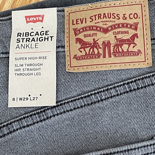 Levi's Women's Ribcage Straight Ankle High Rise Jeans 29x27 (30x26) Button Fly - Picture 14 of 14