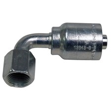 PARKER 13943-6-4 Crimp Fitting,90 deg.,1/4" I.D.,F,JIC 21A782