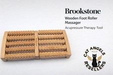 Brookstone Wooden Foot Roller Massager Manual Acupressure Therapy