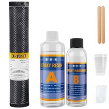 Carbon Fiber Repair Kit 5FT 12" Cloth Roll 8OZ Resin 4OZ Hardener Fibra de