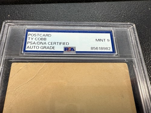 Ty Cobb Hand Writting Signature Auto PSA 9 HOF GREEN INK Post Card 8/26/1955 - Picture 7 of 9