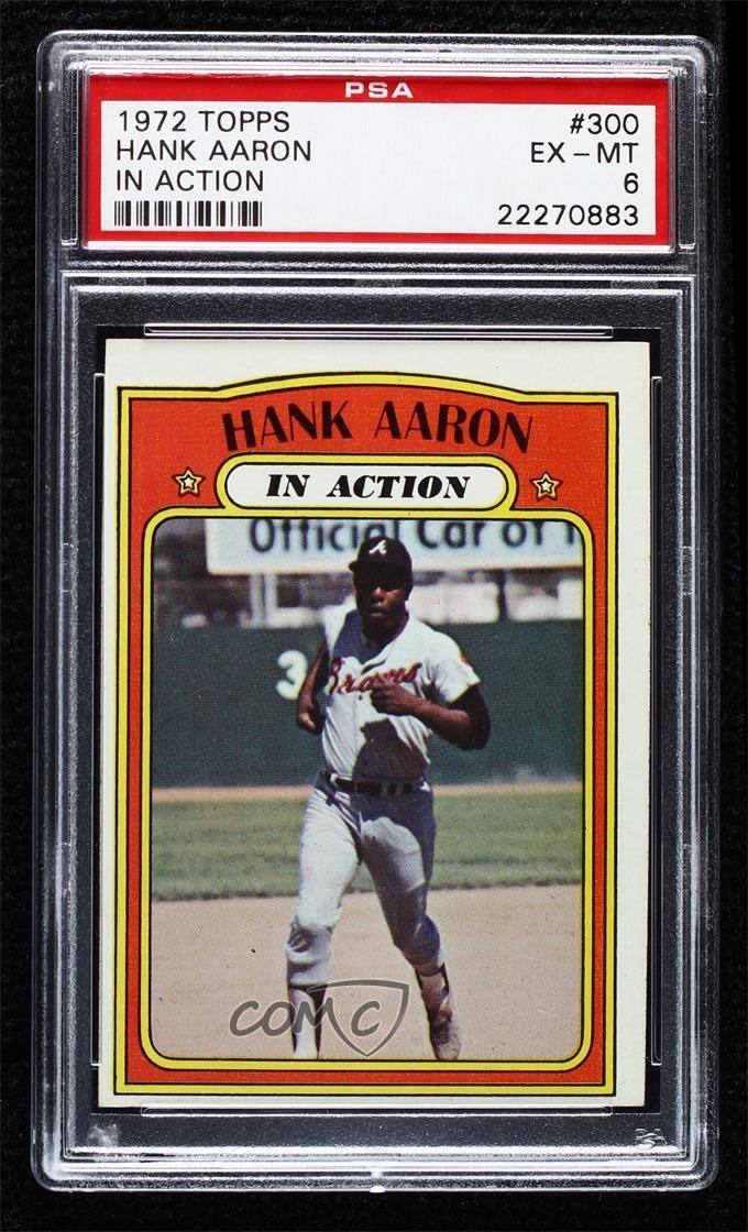 1972 Topps In Action Hank Aaron #300 PSA 6 HOF 2d2