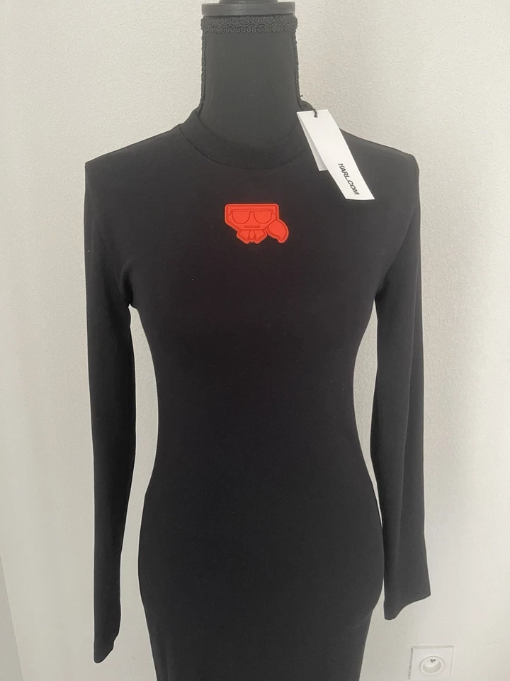 Robe Noire Midi Karl Lagerfeld - Photo 3/4