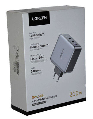 Das UGREEN Nexode 200W USB-C Ladegerät verfügt über ein GaN-Netzteil, 4 Anschlüs