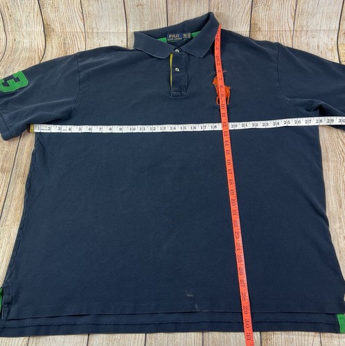 Mens Polo Ralph Lauren Polo Shirt Size 2XLT Orange Pony Big 3 Navy Green Yellow - Picture 3 of 6