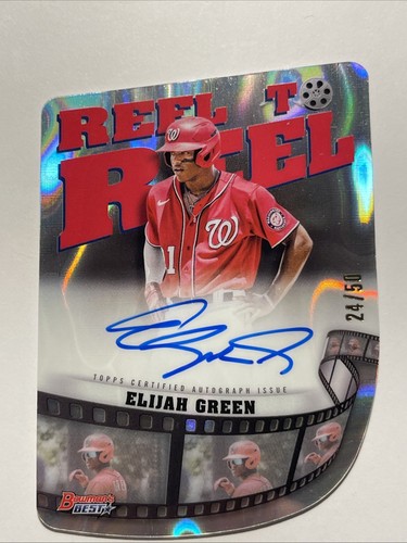 2023 Bowmans Best ELIJAH GREEN REEL TO REEL LAVA AUTO /50 SSP NATIONALS PROSPECT - Picture 2 of 4